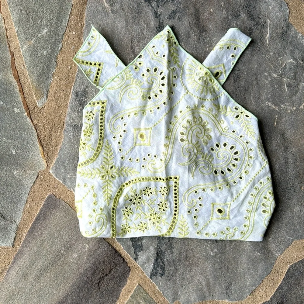 Woven Pastel Hair Scarf-Lime